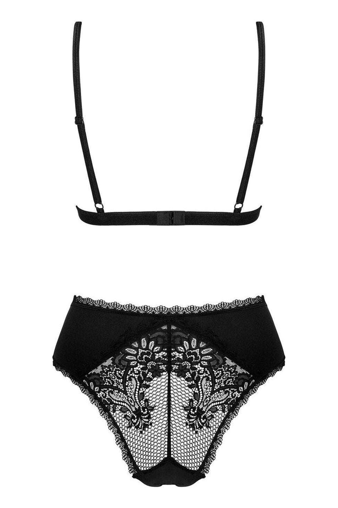 Body Maderris - lenjerie seducătoare cu decolteu sexy și din dantelă, negru